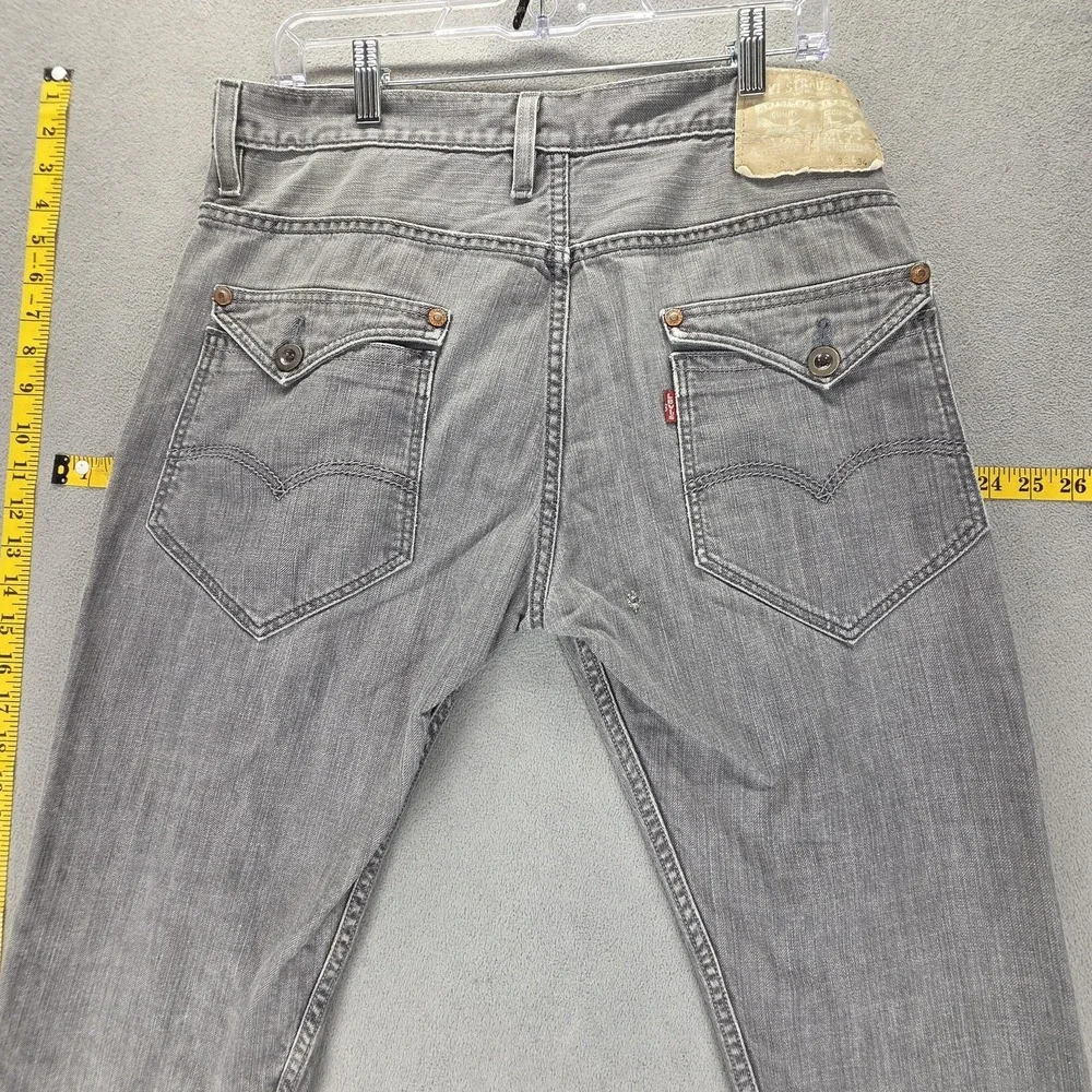 Vintage Levis Engineered Jeans Mens Gray Zip Flap Pockets Fits 32x30